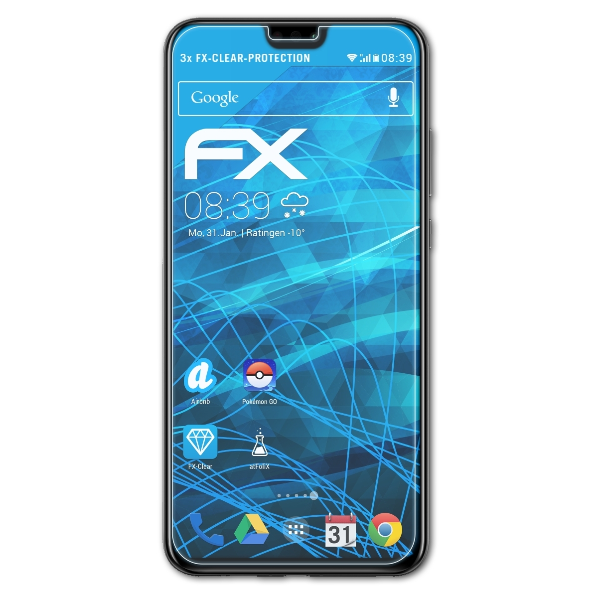Displayschutz(für 9X Huawei ATFOLIX 3x Lite) FX-Clear Honor