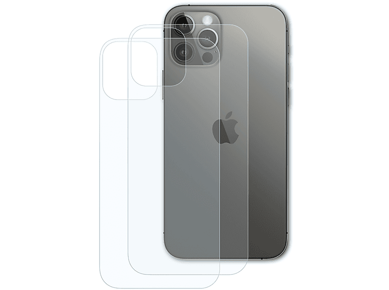 (Backcover)) BRUNI Schutzfolie(für Apple 2x Pro iPhone 12 Basics-Clear