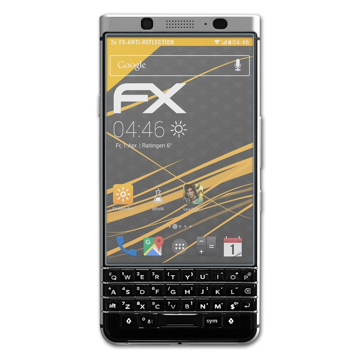 3x ATFOLIX FX-Antireflex Blackberry KeyOne) Displayschutz(für