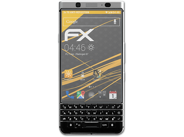 ATFOLIX 3x FX-Antireflex Displayschutz(für Blackberry KeyOne)