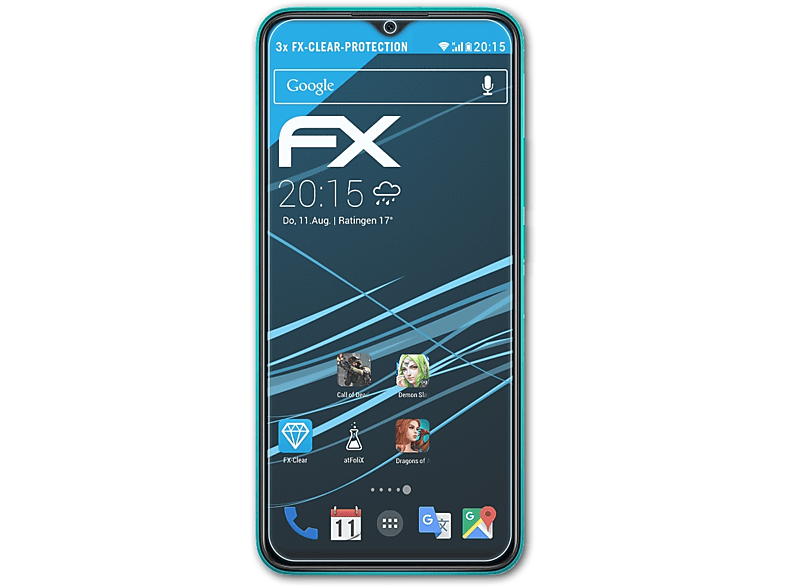 ATFOLIX 3x FX-Clear Displayschutz(für Xiaomi Redmi 9)