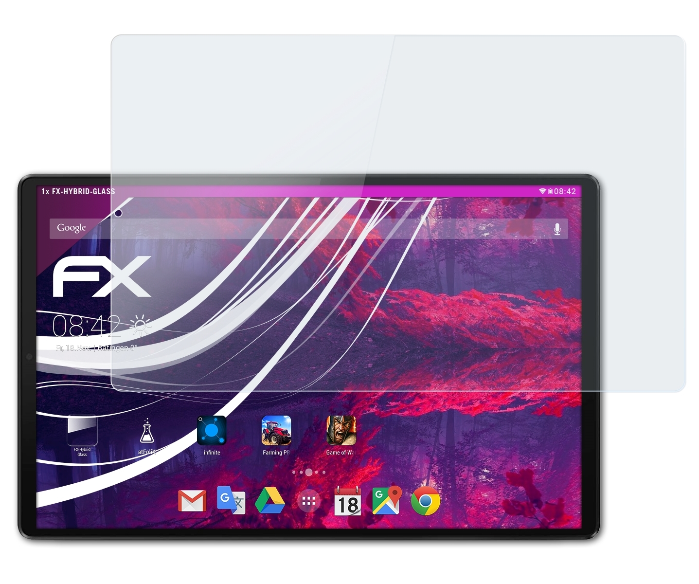 ATFOLIX FX-Hybrid-Glass Tab M10 Schutzglas(für (2. Smart Lenovo Plus FHD Generation))