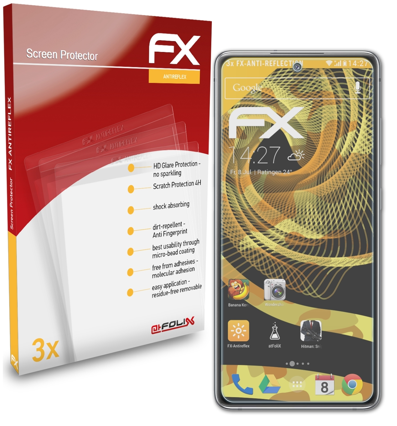 ATFOLIX 3x FX-Antireflex Displayschutz(für Samsung FE) S20 Galaxy