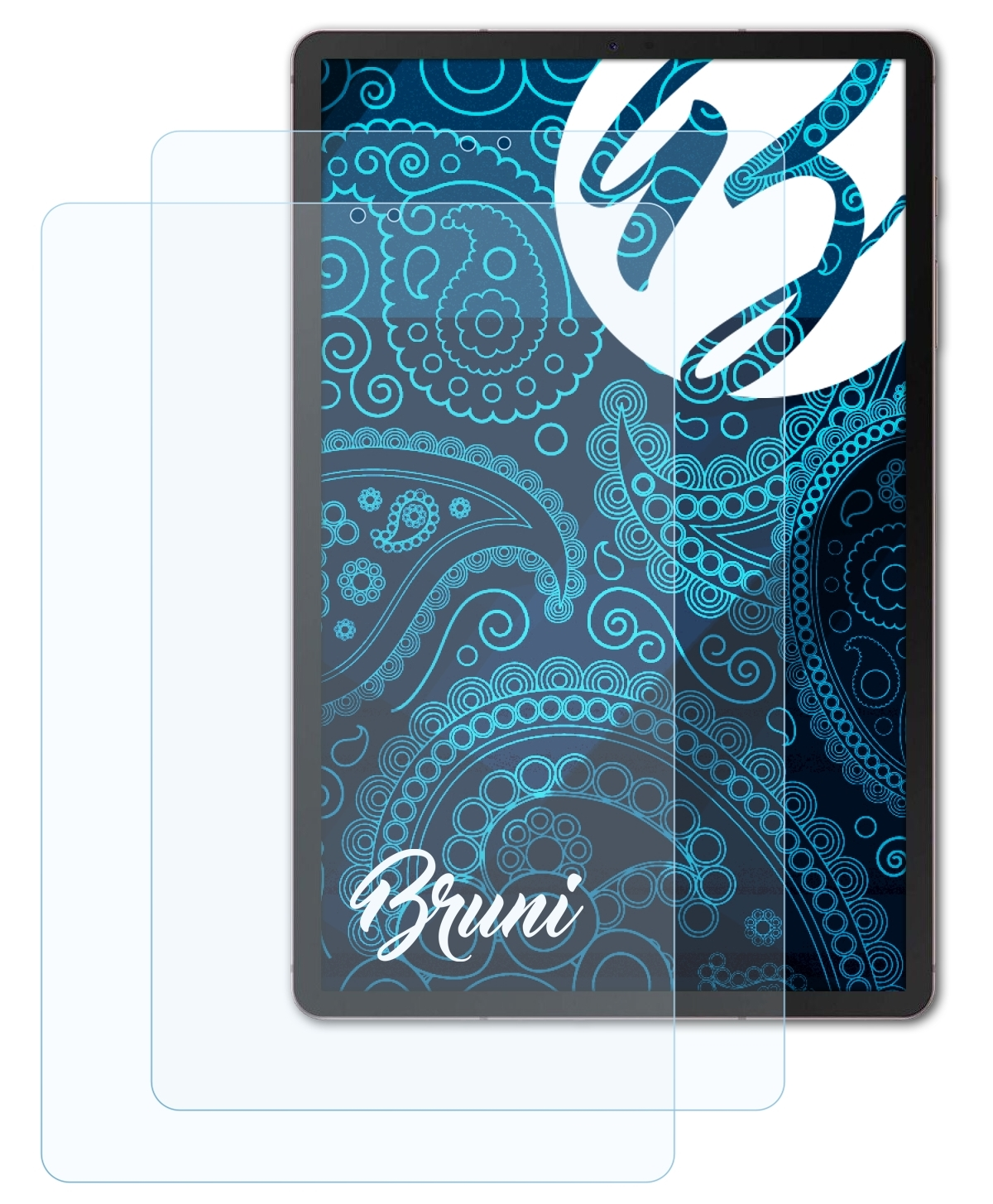 BRUNI 2x Basics-Clear S6) Tab Schutzfolie(für Samsung Galaxy