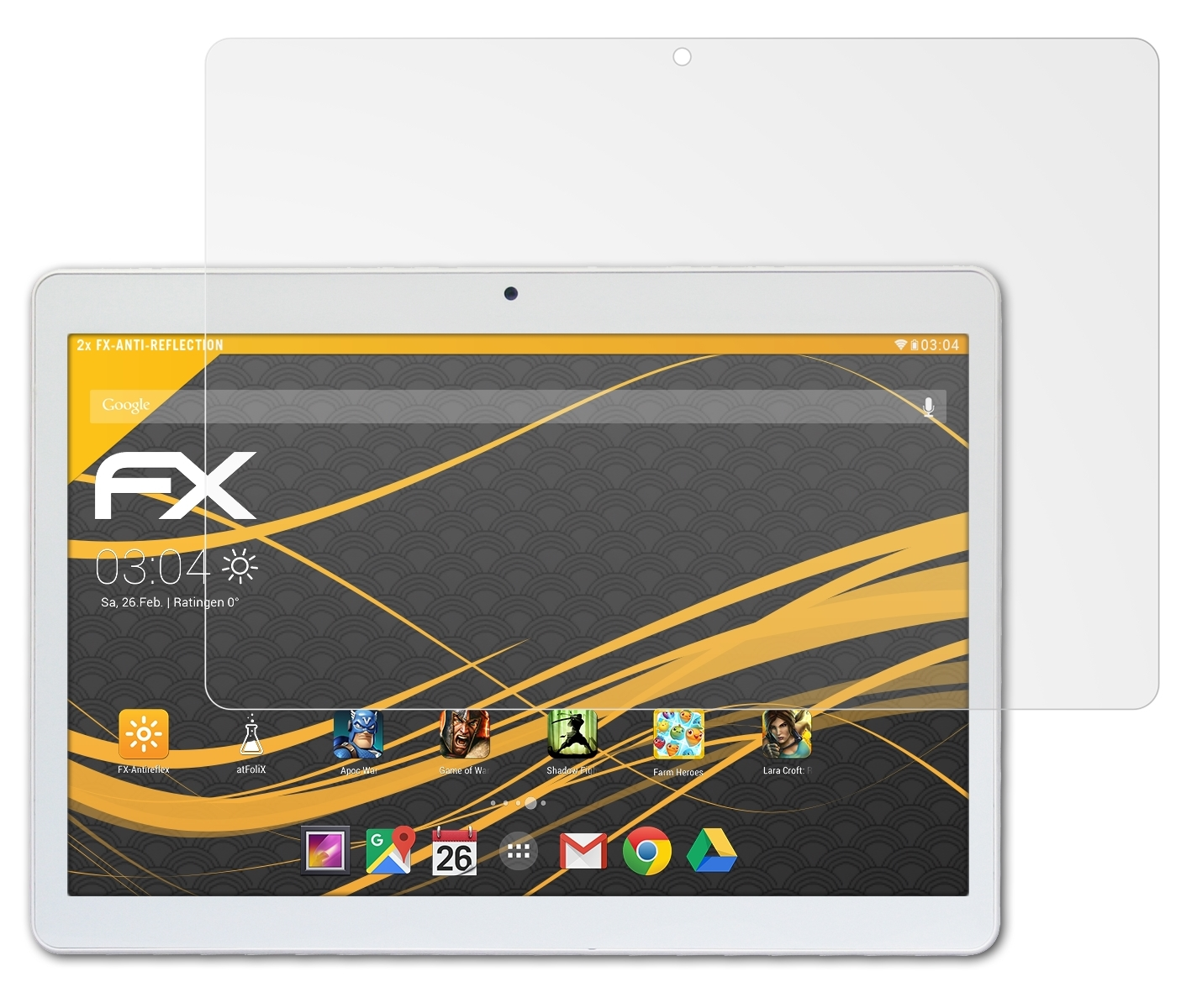 SmartPad ATFOLIX Displayschutz(für FX-Antireflex Go 2x Mediacom 10)