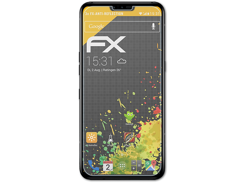 ATFOLIX 3x FX-Antireflex Displayschutz(für LG V50 ThinQ)