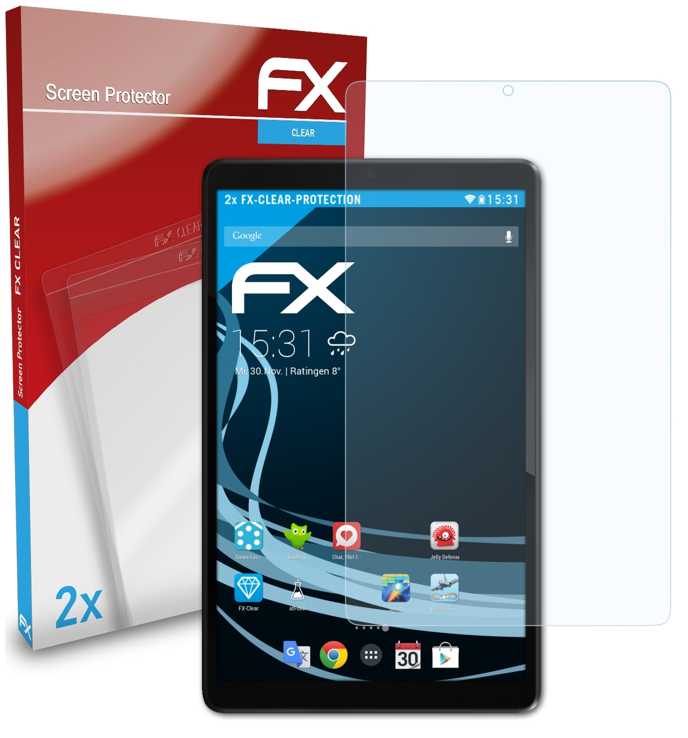 ATFOLIX 2x FX-Clear Displayschutz(für Gen)) Tab (2nd Lenovo M8