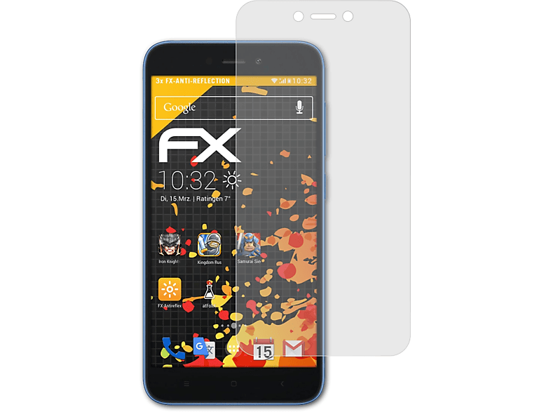 Go) Redmi Xiaomi Displayschutz(für FX-Antireflex ATFOLIX 3x