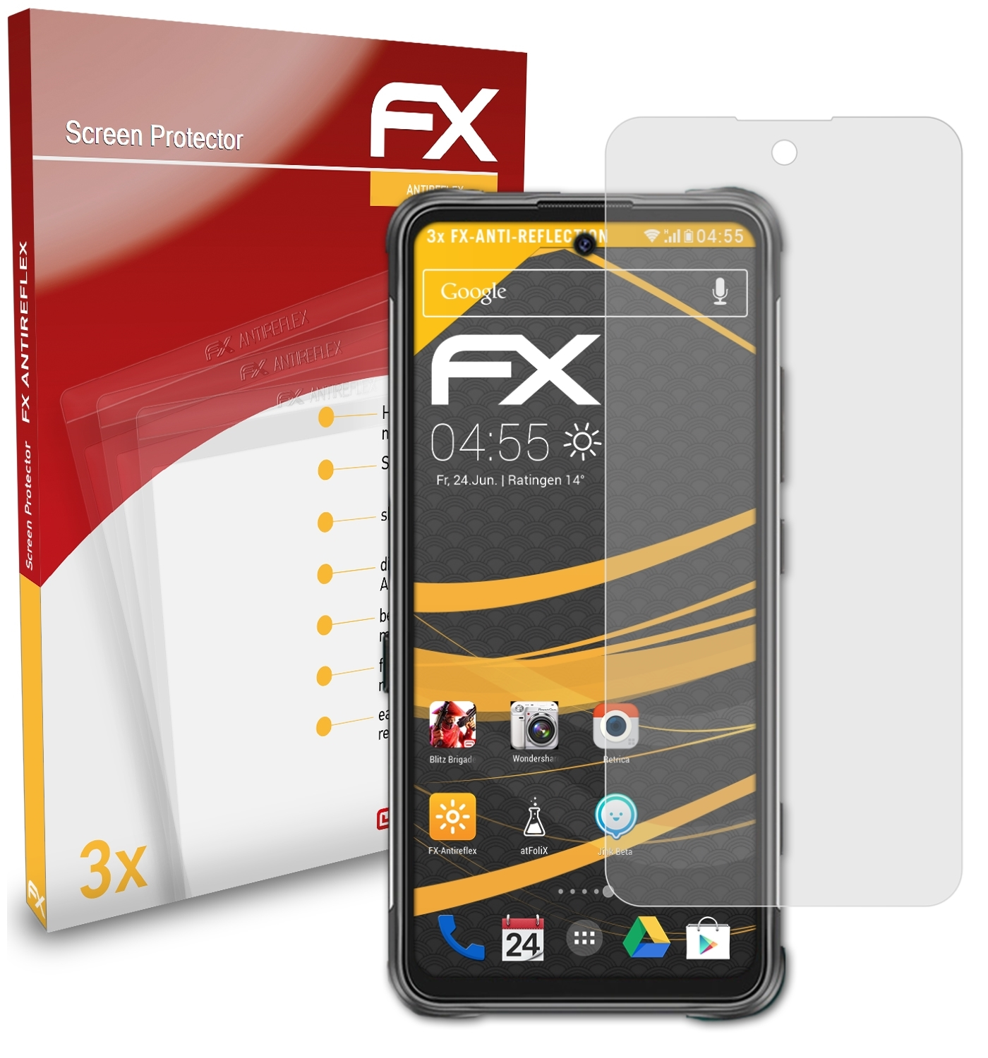 ATFOLIX 3x FX-Antireflex Displayschutz(für GT) Bison UMiDigi