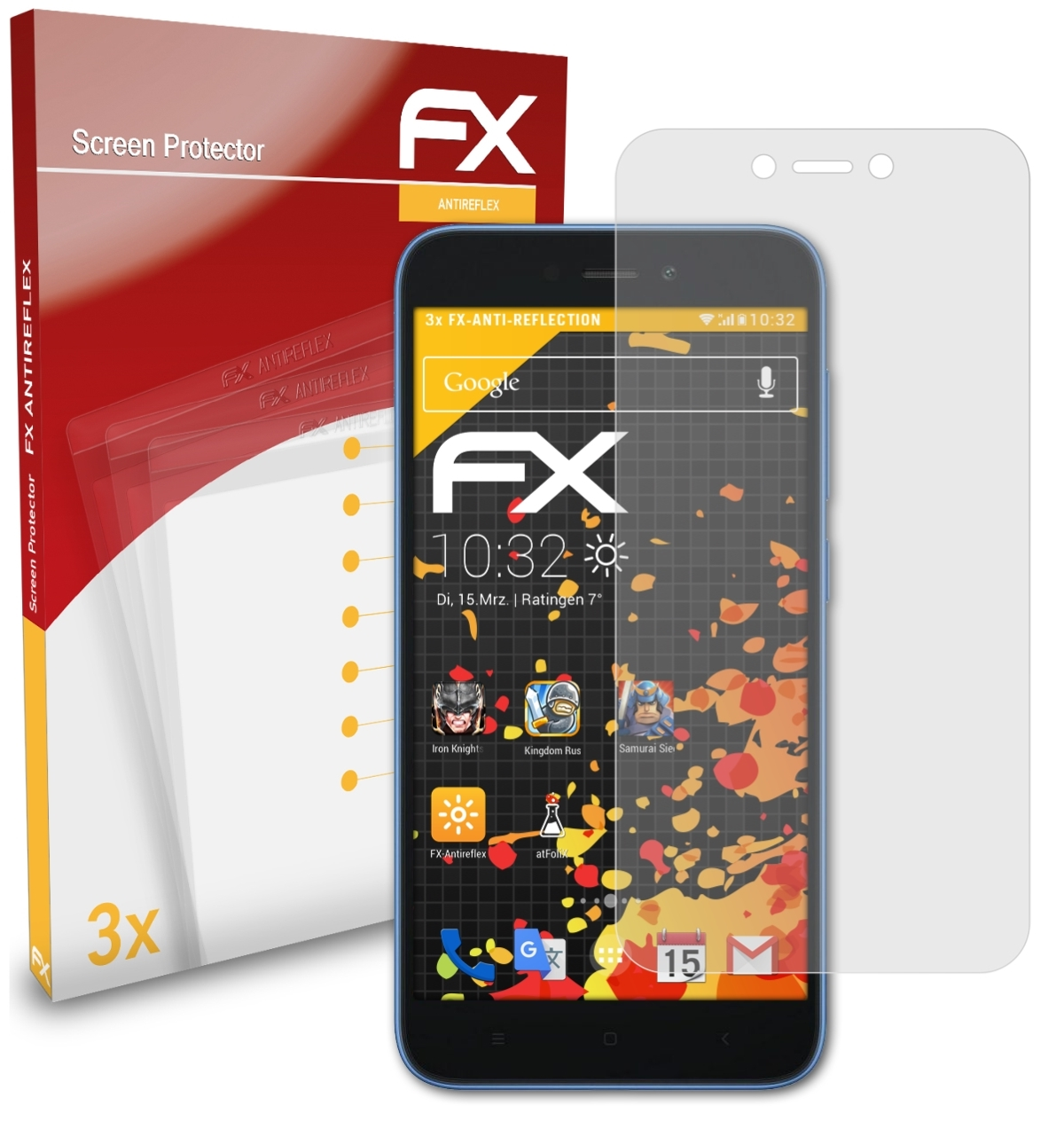 Redmi Displayschutz(für Xiaomi Go) ATFOLIX 3x FX-Antireflex