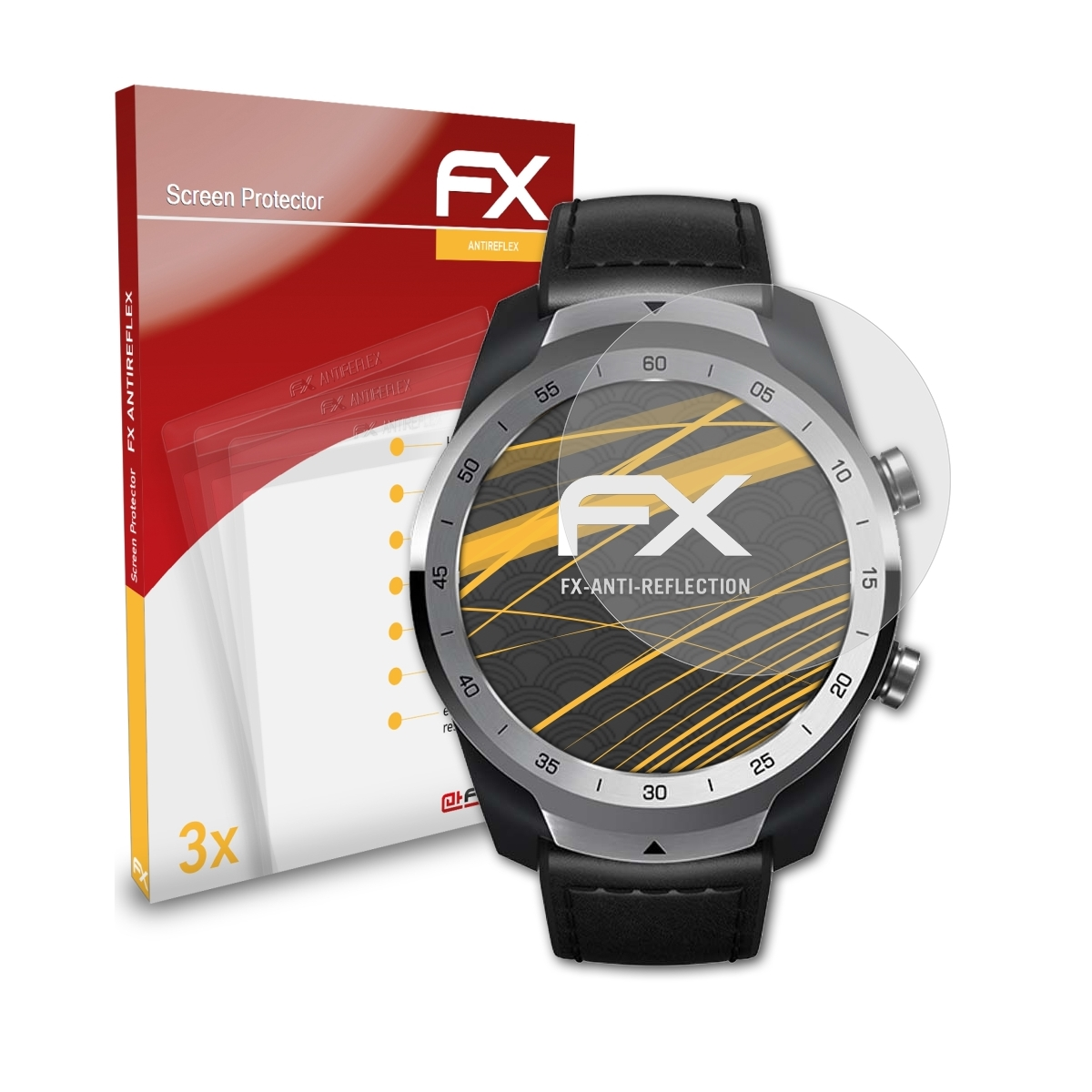 ATFOLIX 3x FX-Antireflex Displayschutz(für Pro (2020)) TicWatch Mobvoi