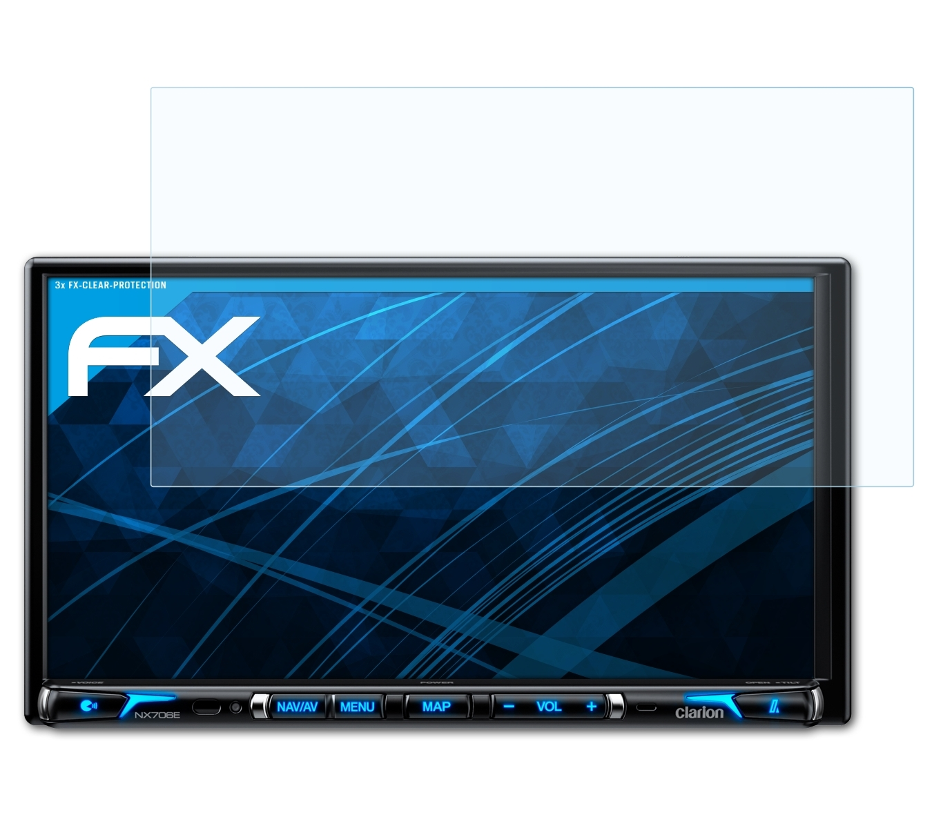 Displayschutz(für FX-Clear Clarion ATFOLIX NX706E) 3x