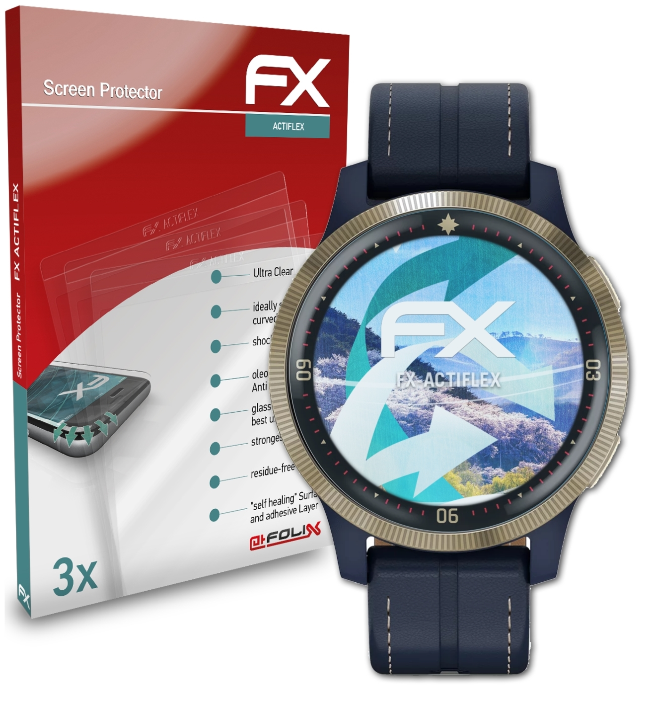 ATFOLIX Hero 3x Displayschutz(für (Captain Legacy Marvel)) Series FX-ActiFleX Garmin