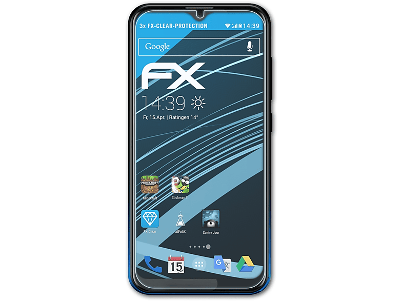 ATFOLIX 3x Leagoo M12) FX-Clear Displayschutz(für