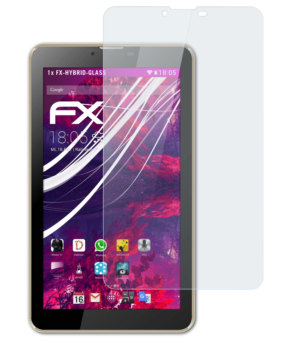 ATFOLIX FX-Hybrid-Glass Nuu Schutzglas(für Mobile T2)