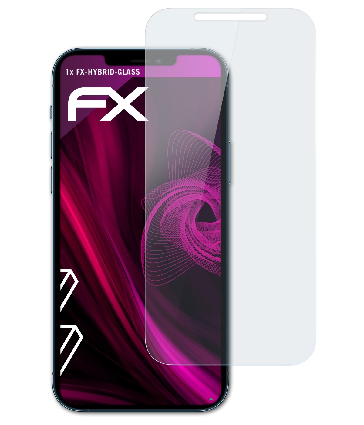 Pro ATFOLIX Apple Max) iPhone 12 FX-Hybrid-Glass Schutzglas(für