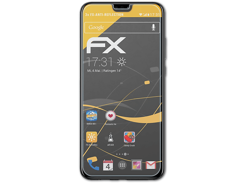 ATFOLIX 3x FX-Antireflex Displayschutz(für Huawei Honor 9X Lite)