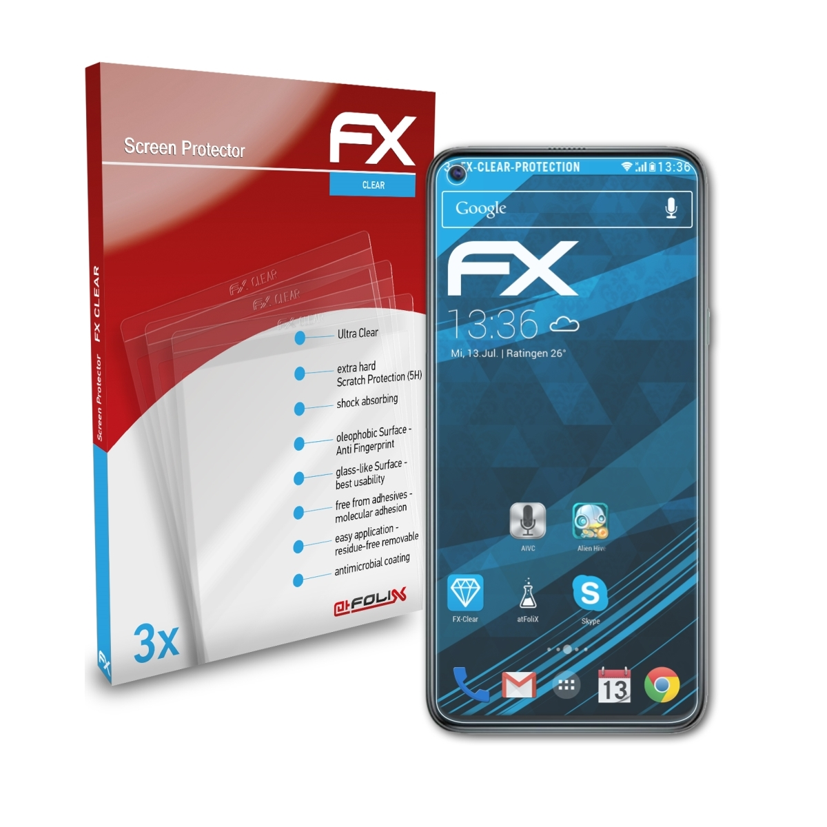 ATFOLIX 3x FX-Clear Displayschutz(für Cubot C30)