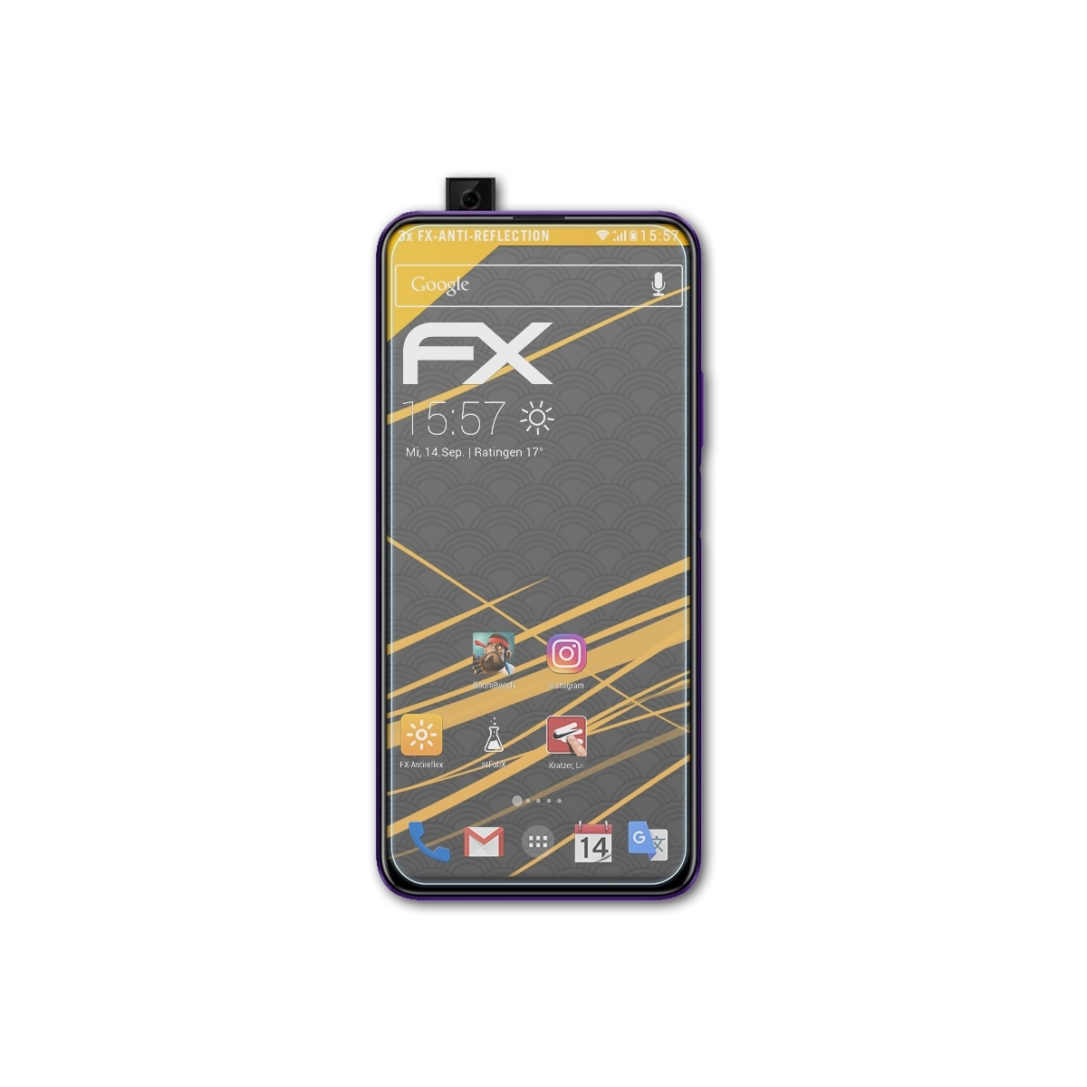 ATFOLIX 3x FX-Antireflex Displayschutz(für (Global)) Honor Huawei 9X