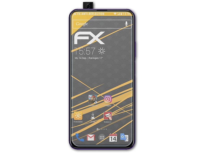 ATFOLIX 3x FX-Antireflex Displayschutz(für Huawei Honor 9X (Global))