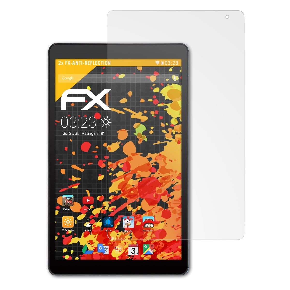 ATFOLIX 2x FX-Antireflex Displayschutz(für Alcatel 8082 1T 10 (2018))