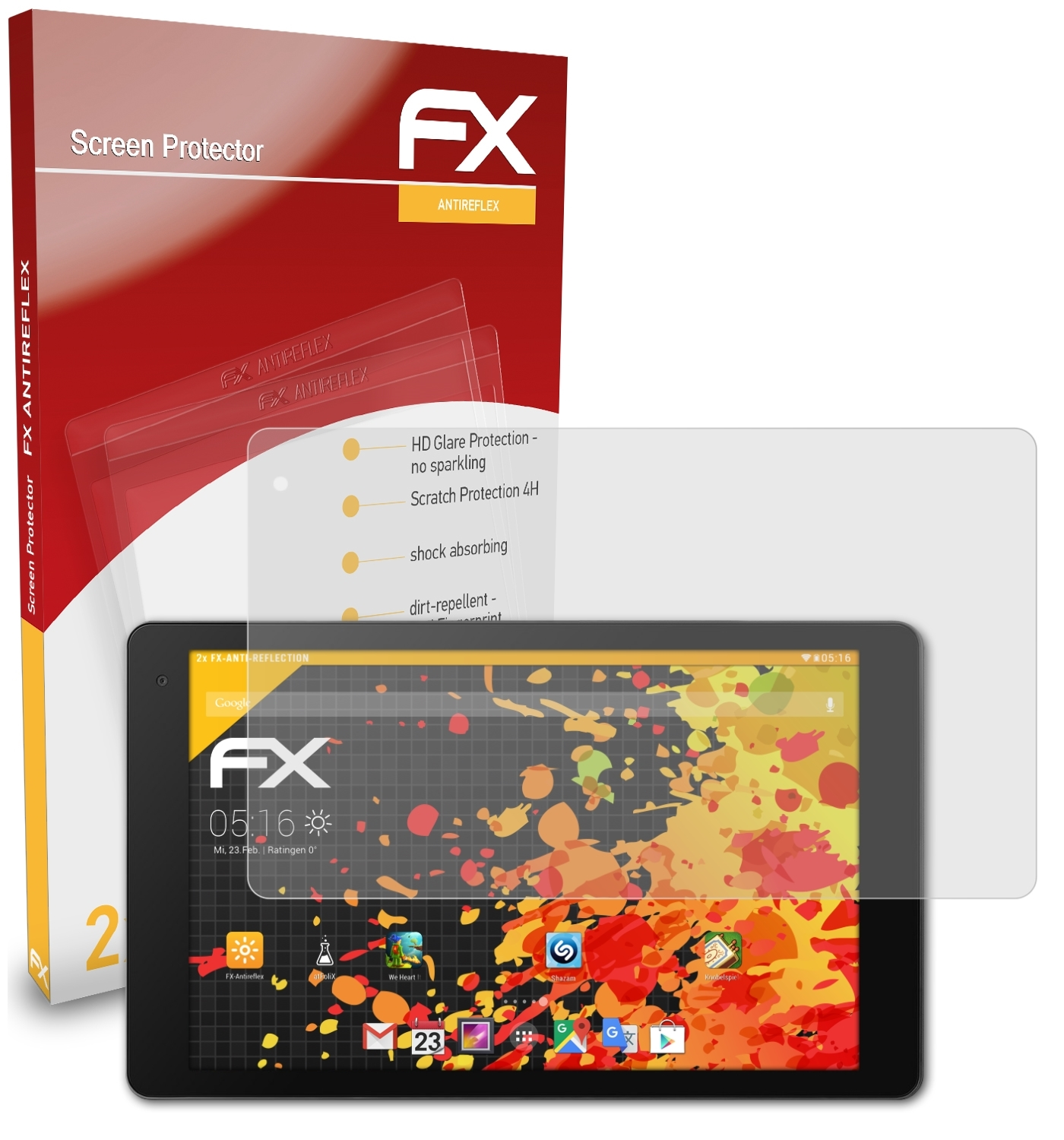 ATFOLIX 2x FX-Antireflex Displayschutz(für Medion P10606 (MD60526)) LIFETAB