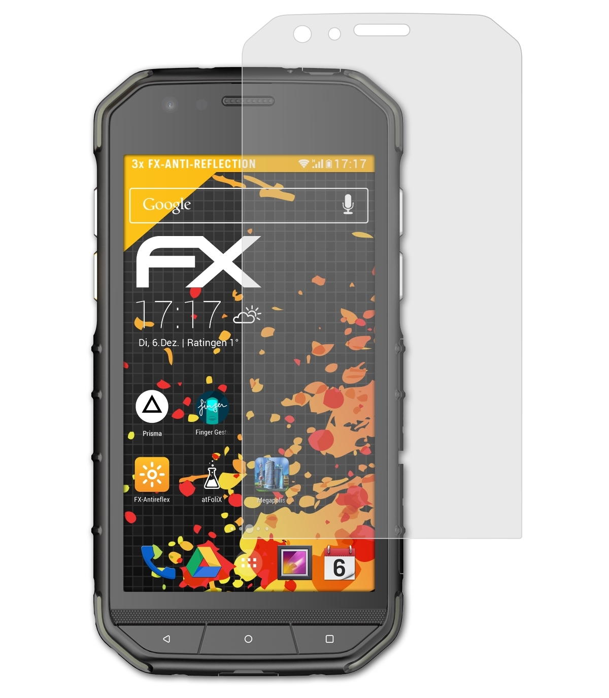 ATFOLIX 3x FX-Antireflex Displayschutz(für Caterpillar S31) CAT