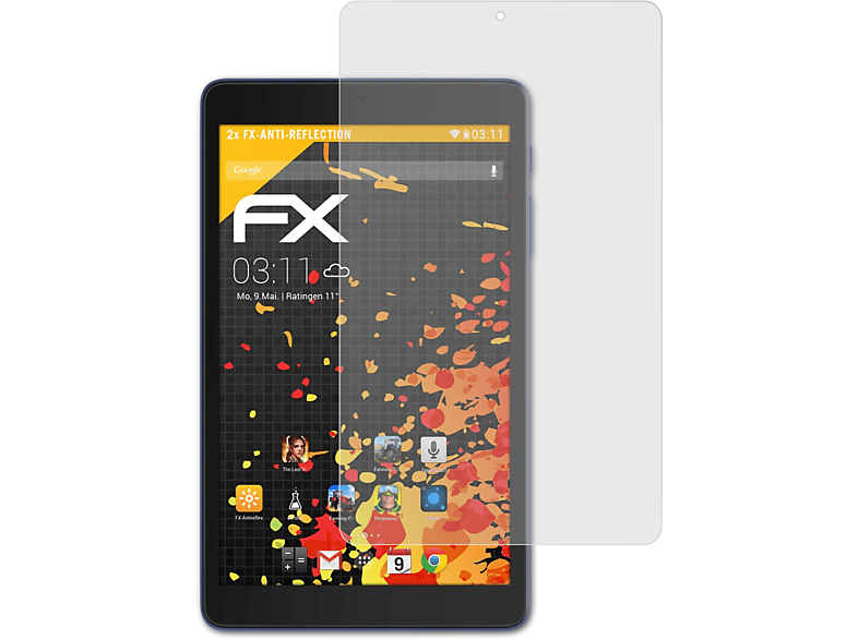 ATFOLIX 2x FX-Antireflex Displayschutz(für Alcatel 3T 8)