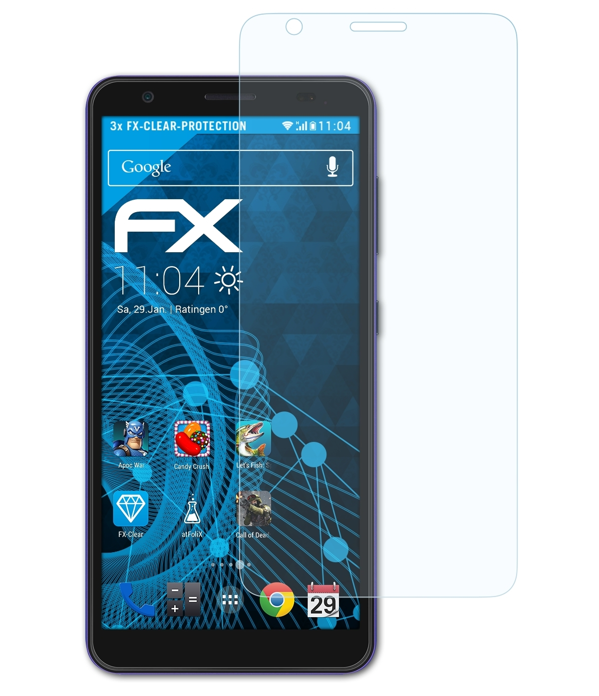 ATFOLIX 3x FX-Clear Displayschutz(für ZTE Blade Joy) A3