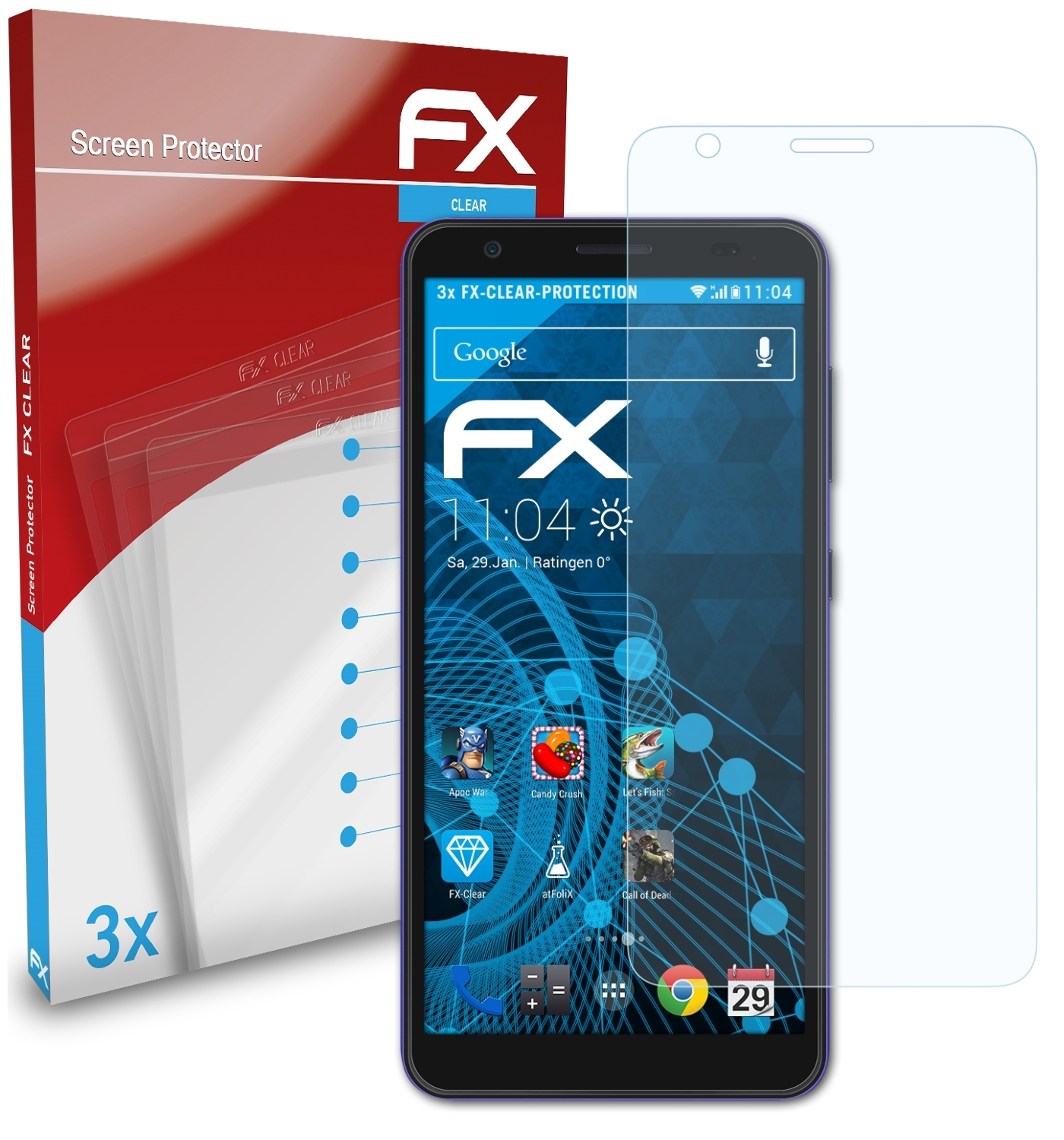 ATFOLIX 3x FX-Clear Displayschutz(für ZTE Blade Joy) A3