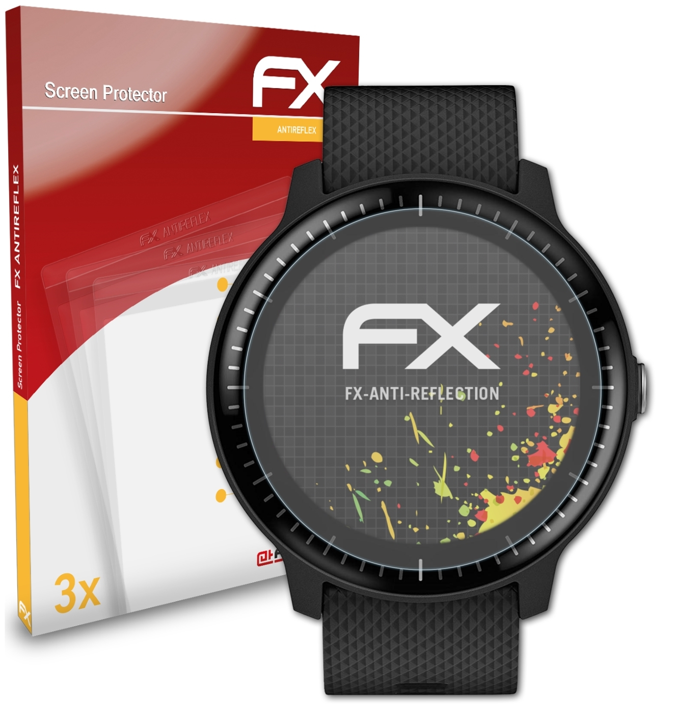 ATFOLIX 3x FX-Antireflex Displayschutz(für Garmin Vivoactive 3 Music)