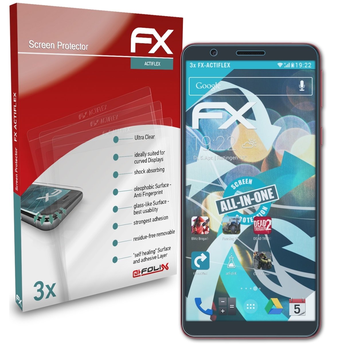 ATFOLIX 3x FX-ActiFleX Core) Galaxy Displayschutz(für A3 Samsung