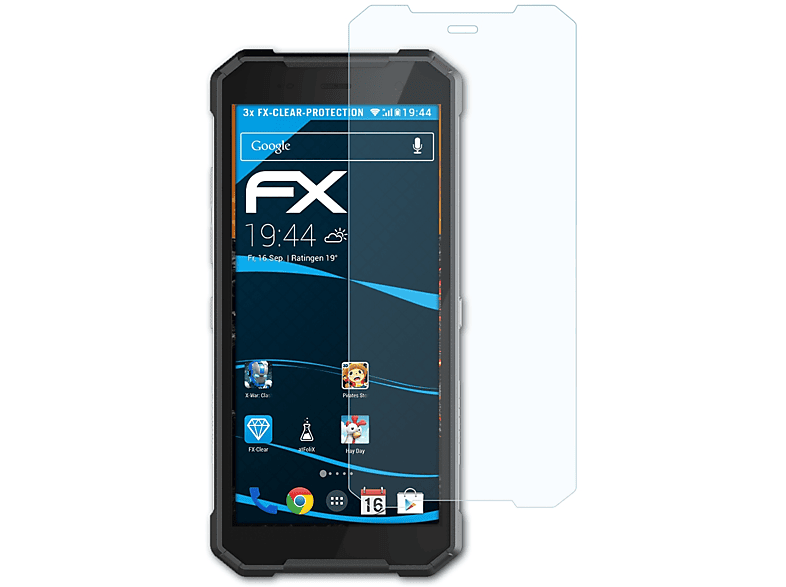 ATFOLIX 3x FX-Clear Displayschutz(für myPhone Hammer Explorer)
