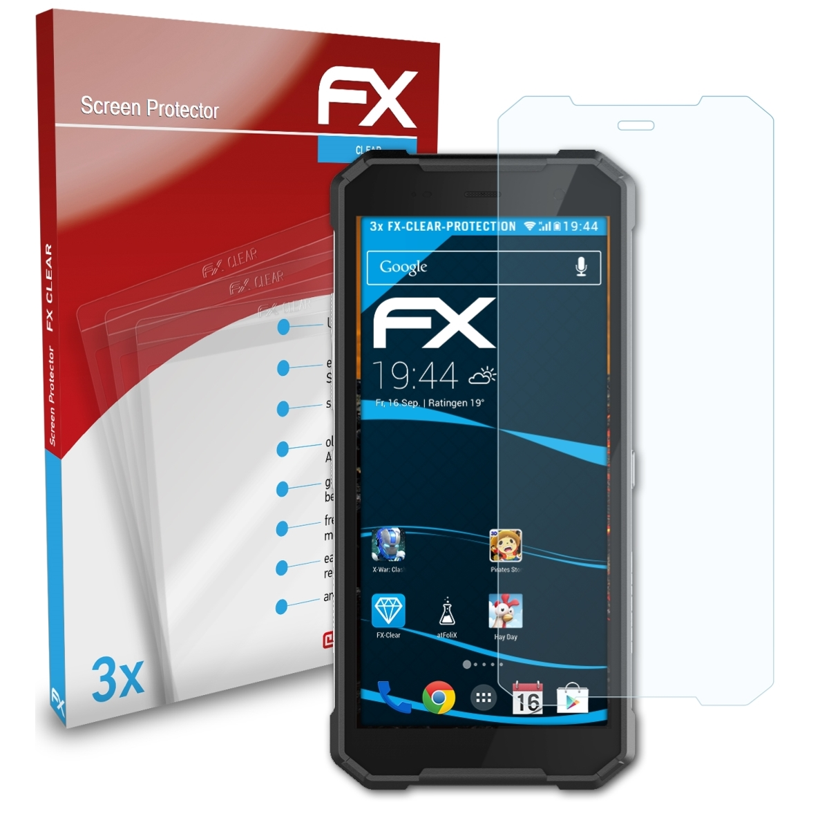 FX-Clear Explorer) Hammer ATFOLIX Displayschutz(für myPhone 3x