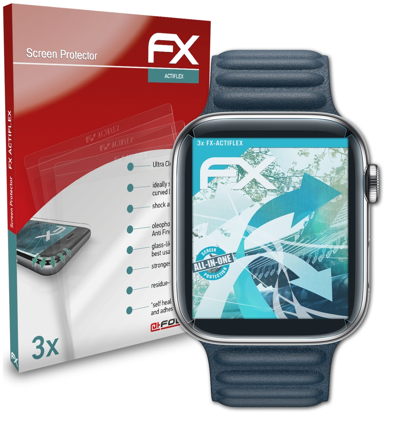 mm ATFOLIX Watch 44 (Series Apple Displayschutz(für 3x 6)) FX-ActiFleX