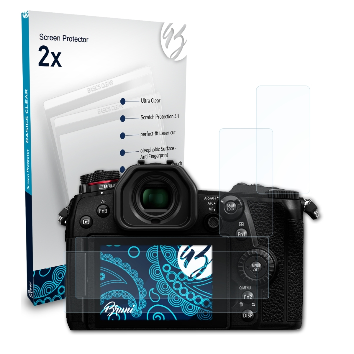 2x Lumix BRUNI Panasonic DC-G9) Basics-Clear Schutzfolie(für