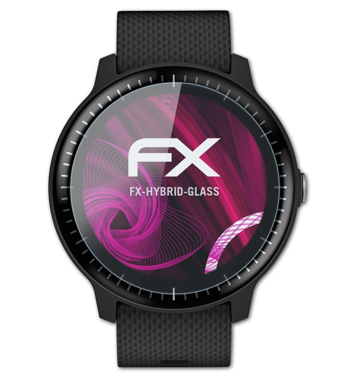 ATFOLIX FX-Hybrid-Glass Schutzglas(für 3 Garmin Vivoactive Music)