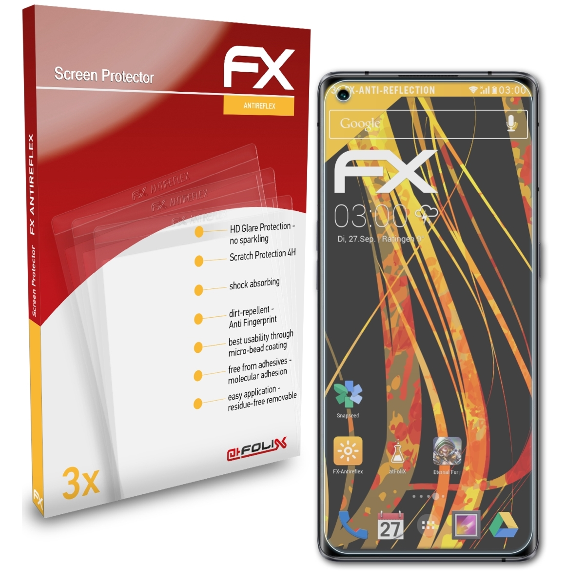 ATFOLIX 3x FX-Antireflex Realme Displayschutz(für GT Edition) Master