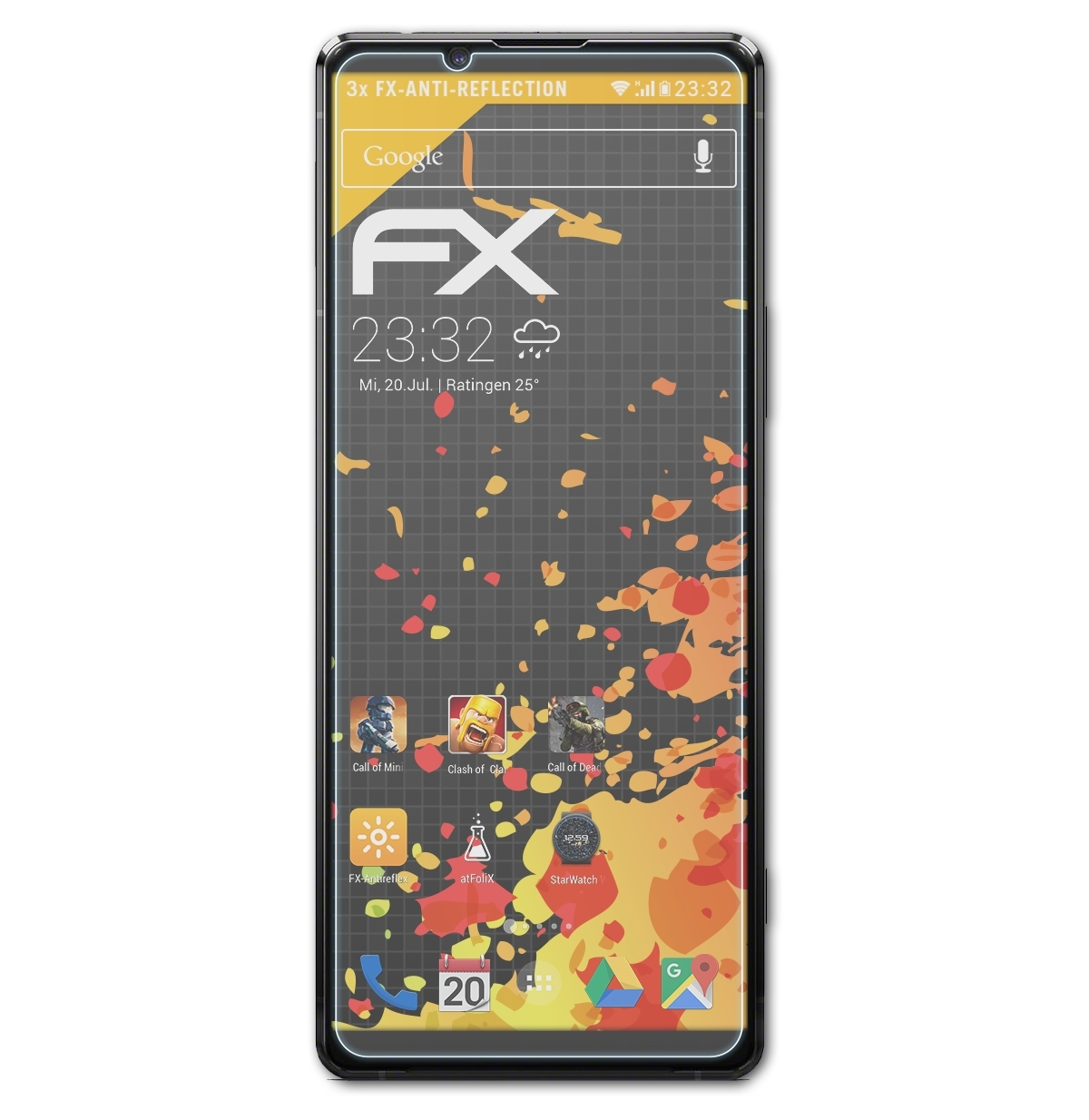 II) Sony 1 ATFOLIX Xperia FX-Antireflex 3x Displayschutz(für