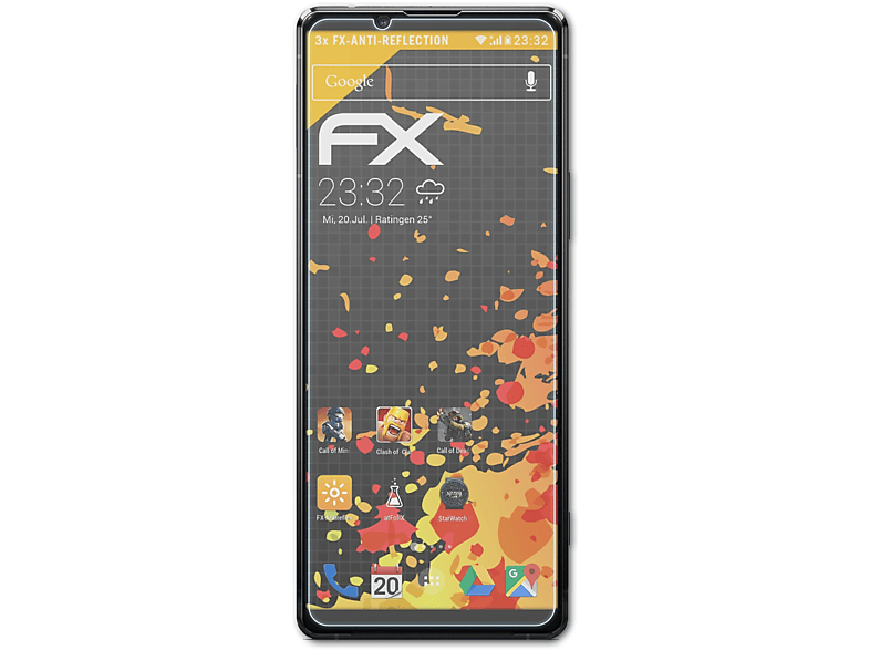 ATFOLIX 3x FX-Antireflex Displayschutz(für Sony Xperia 1 II)