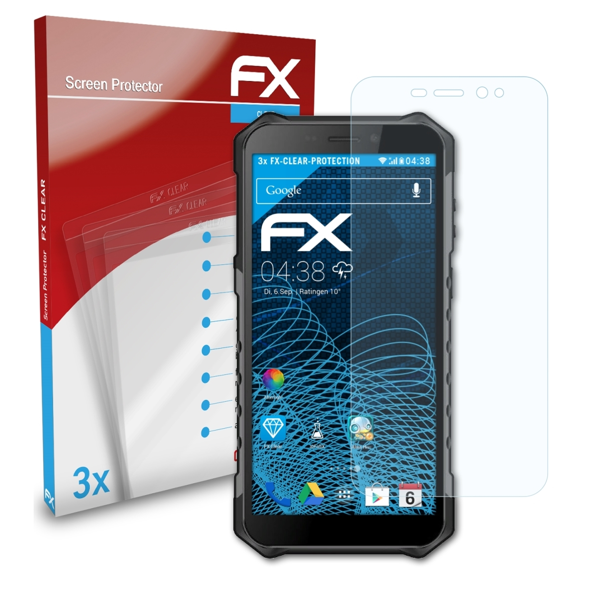 X3) Displayschutz(für FX-Clear Armor 3x Ulefone ATFOLIX