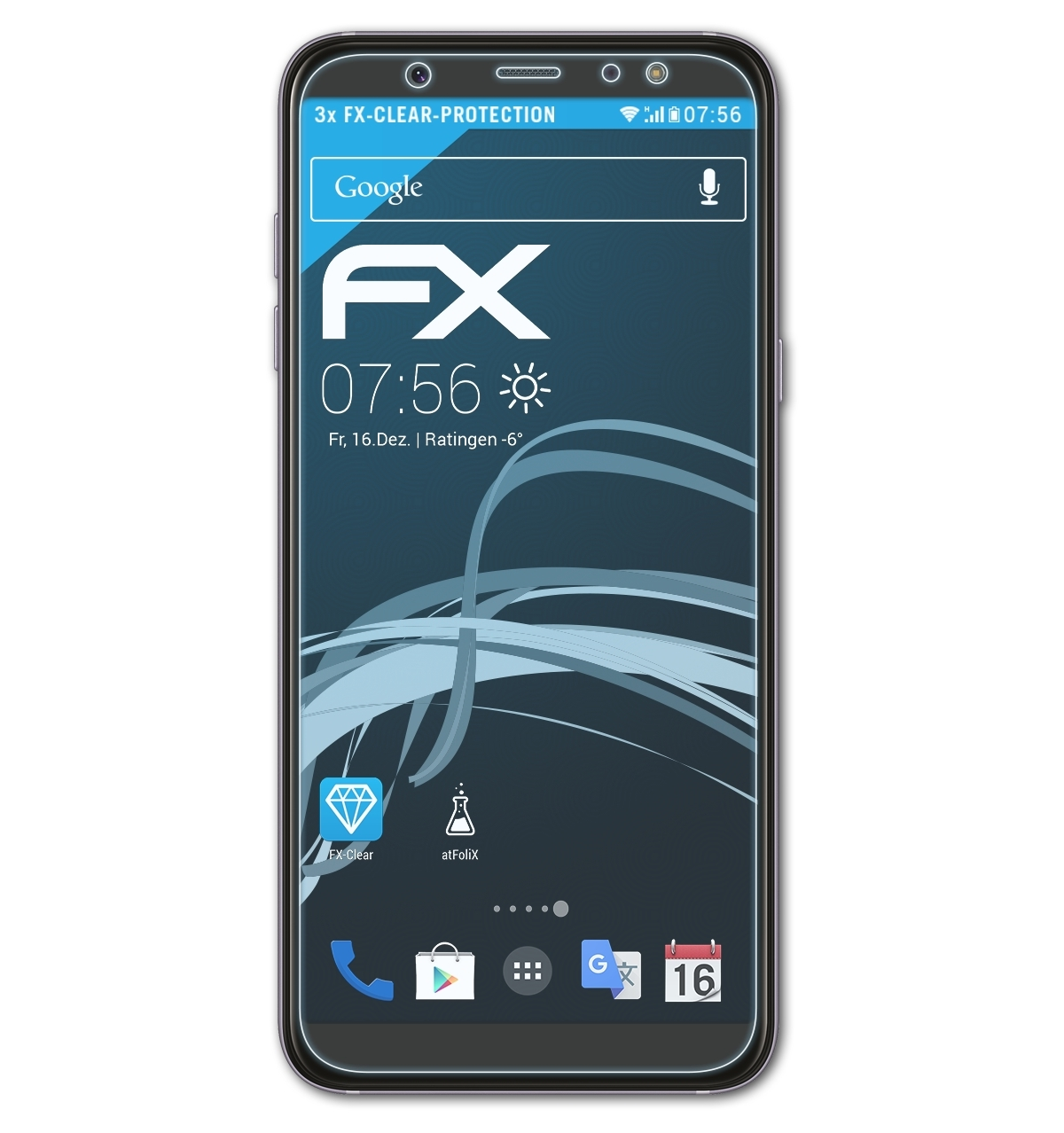 A6 Samsung Plus ATFOLIX 3x FX-Clear (2018)) Displayschutz(für Galaxy