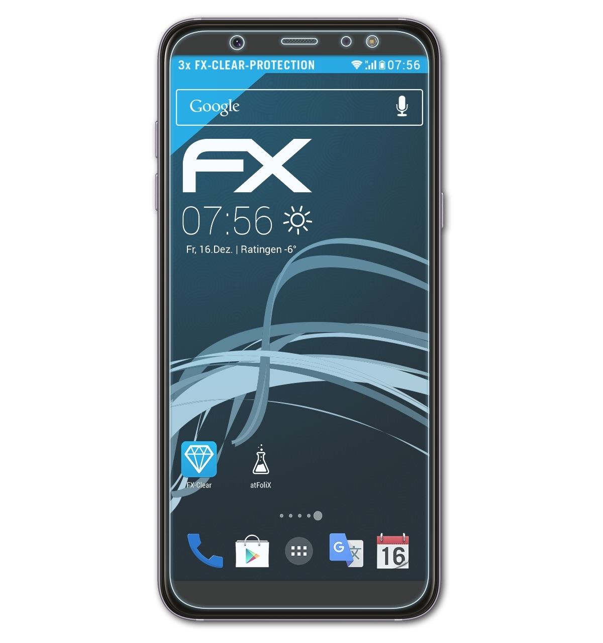 ATFOLIX 3x FX-Clear Displayschutz(für Samsung Plus (2018)) Galaxy A6