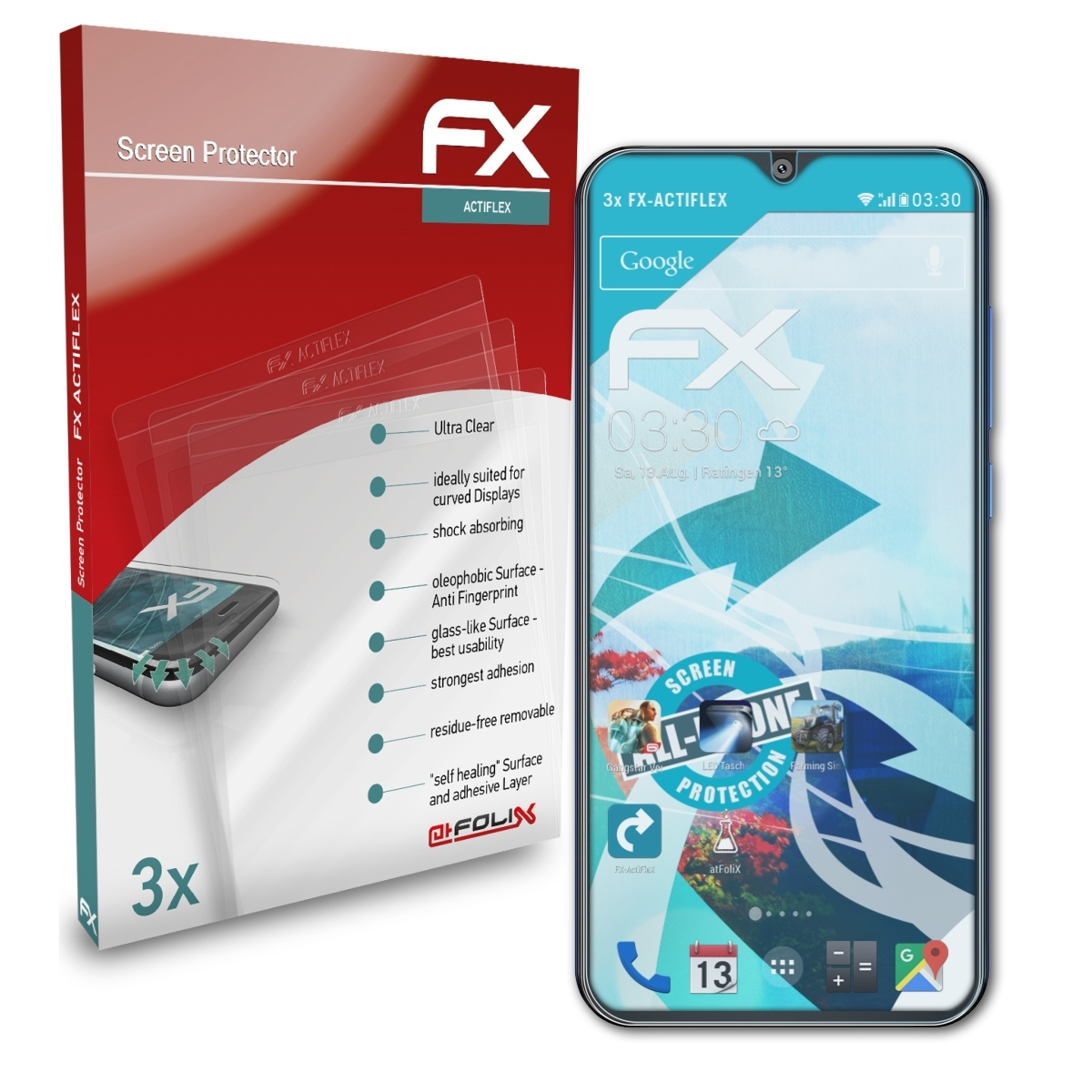 Displayschutz(für Cubot P30) FX-ActiFleX 3x ATFOLIX