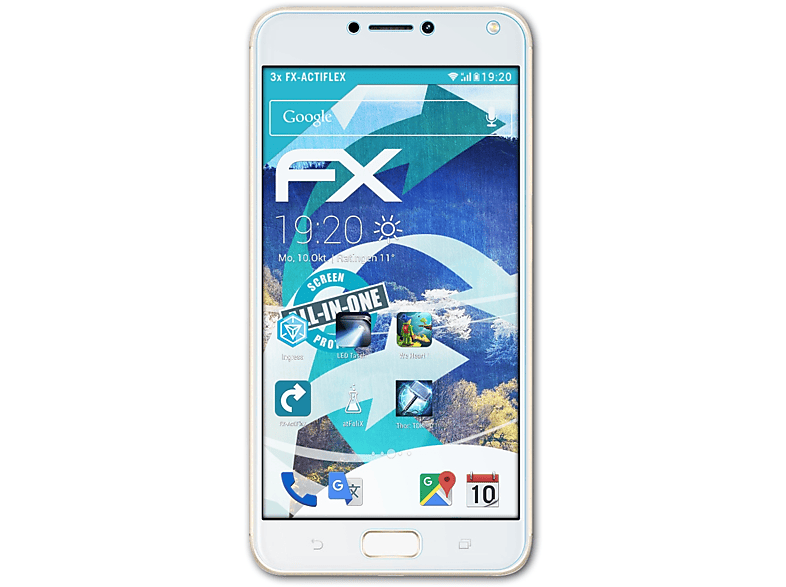 ATFOLIX 3x 4 (ZC554KL)) Displayschutz(für Max Asus FX-ActiFleX Pro ZenFone