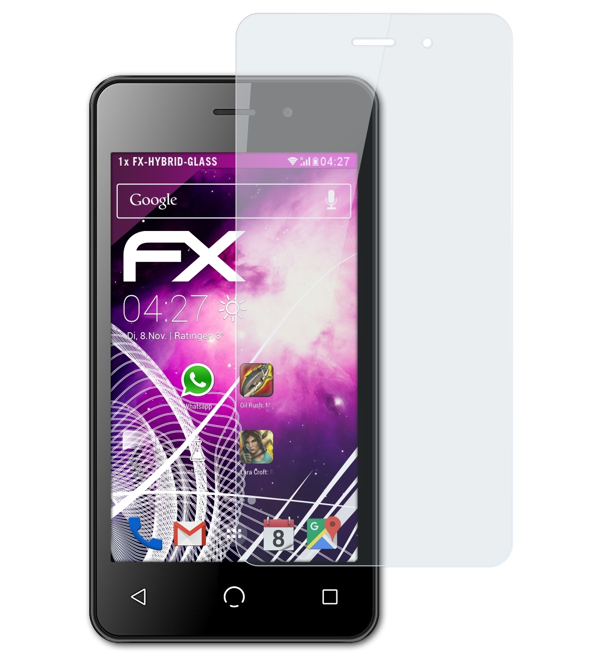 ATFOLIX FX-Hybrid-Glass Schutzglas(für Mobile A1) Nuu