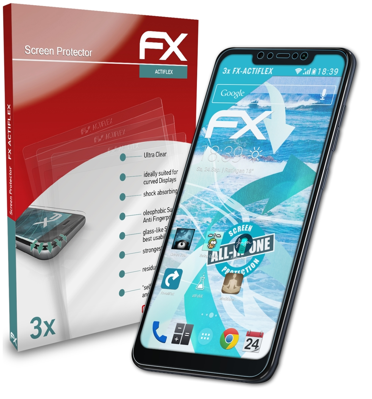 F1) Displayschutz(für ATFOLIX 3x Poco Xiaomi FX-ActiFleX