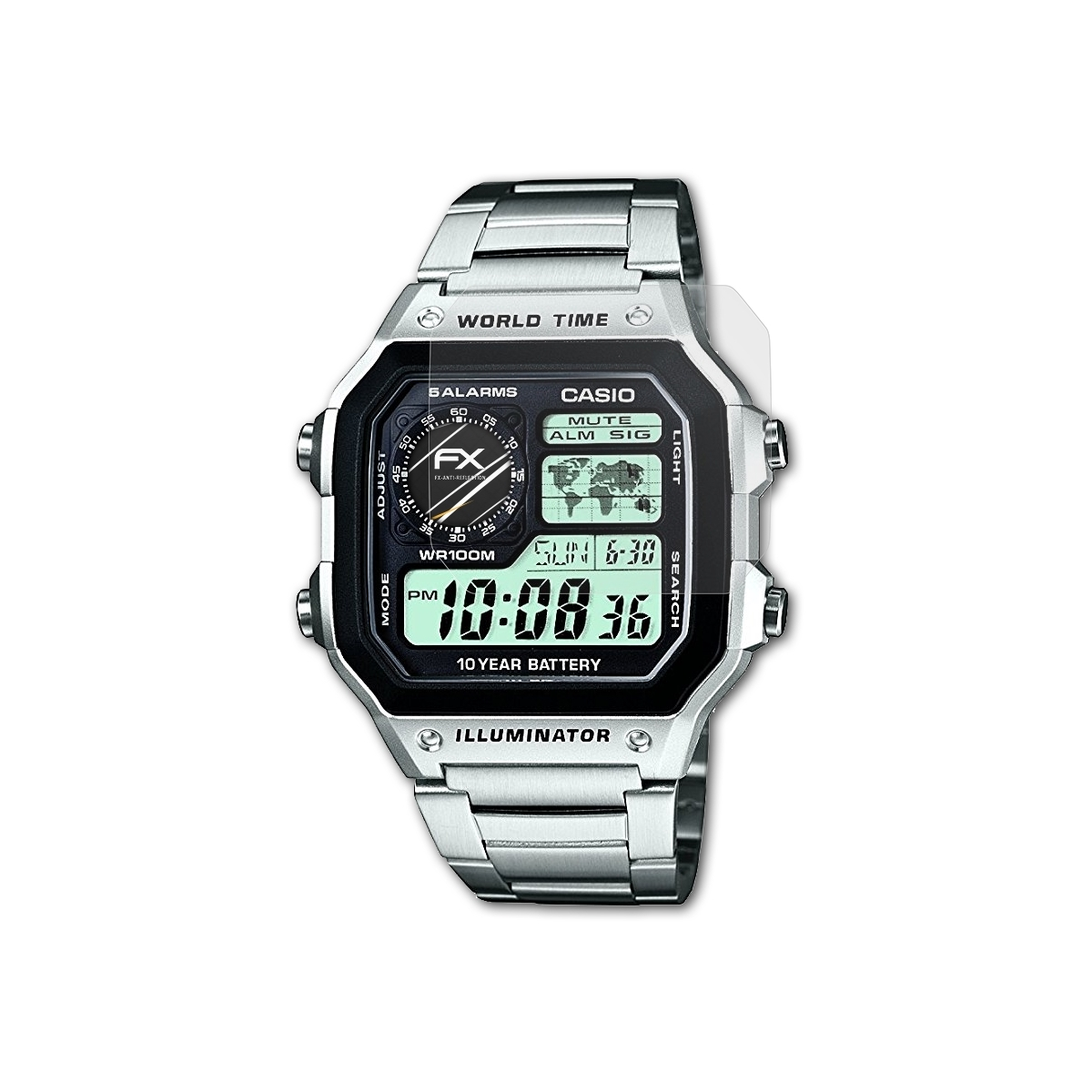 Casio 3x AE-1200WHD-1AVEF) FX-Antireflex ATFOLIX Displayschutz(für