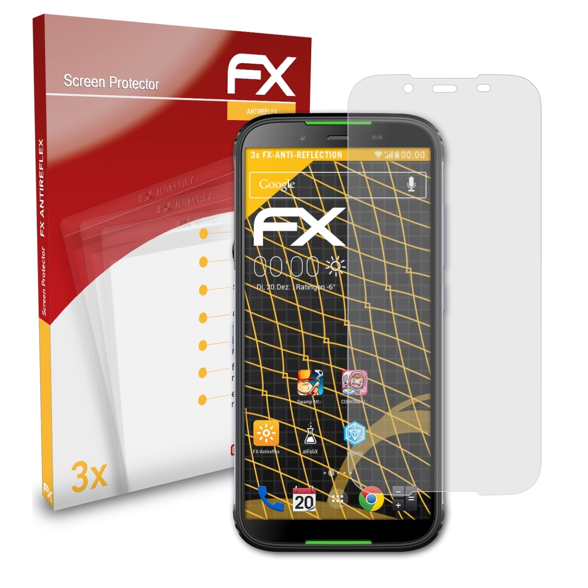 HT80) Displayschutz(für ATFOLIX 3x FX-Antireflex Homtom