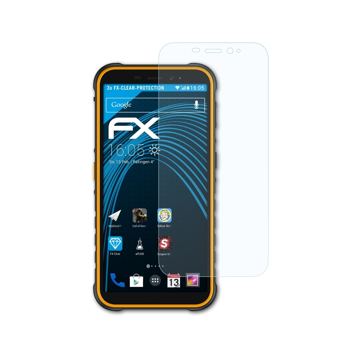 ATFOLIX 3x FX-Clear X8i) Displayschutz(für Armor Ulefone